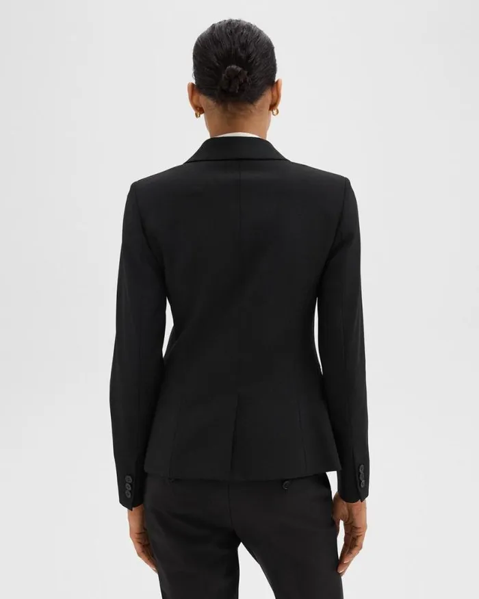 Blazers Jackets Women Theory Carissa Blazer In Good Wool Black