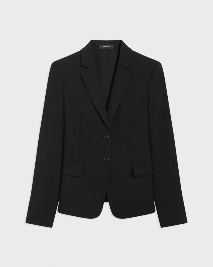 Blazers Jackets Women Theory Carissa Blazer In Good Wool Black