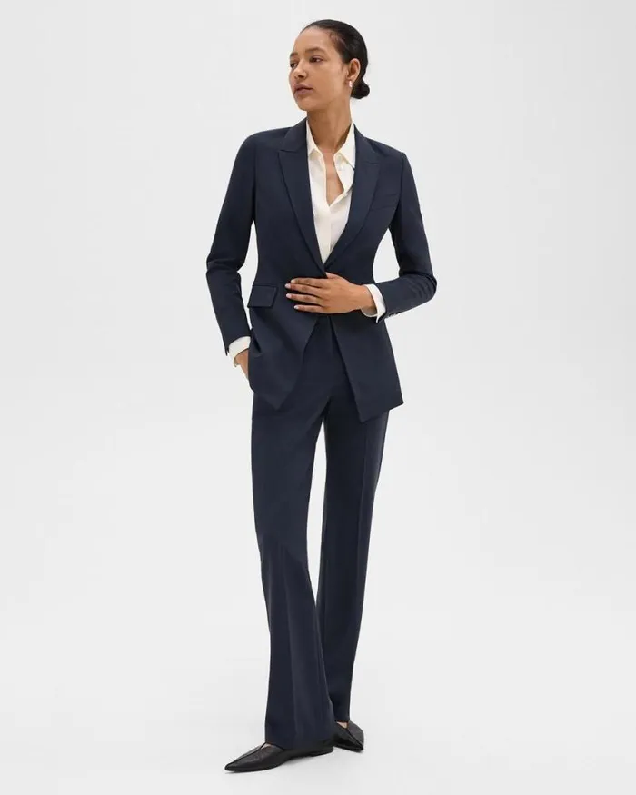 Blazers Jackets Women Theory Etiennette Blazer In Good Wool Nocturne Navy