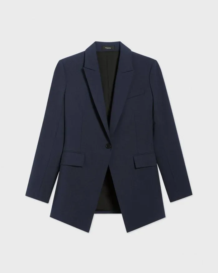 Blazers Jackets Women Theory Etiennette Blazer In Good Wool Nocturne Navy