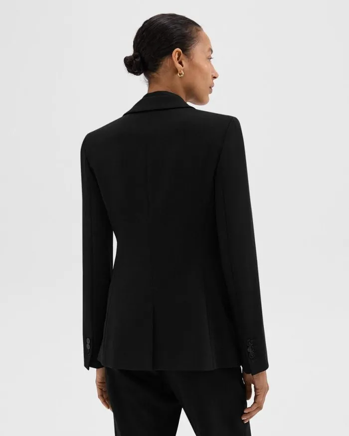 Blazers Jackets Women Theory Staple Blazer In Admiral Crepe Black