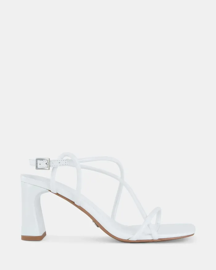 Block Heels USSANA WHITE Open Toe Heels 8211 NOVO Shoes Women