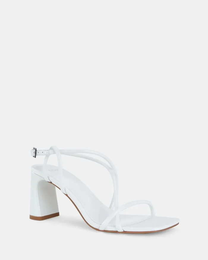 Block Heels USSANA WHITE Open Toe Heels 8211 NOVO Shoes Women