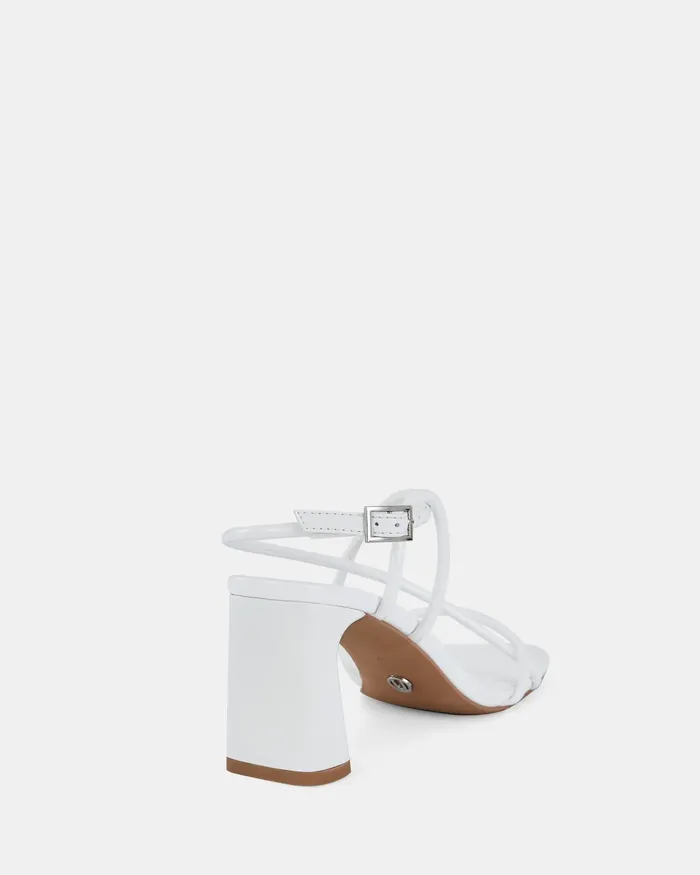 Block Heels USSANA WHITE Open Toe Heels 8211 NOVO Shoes Women