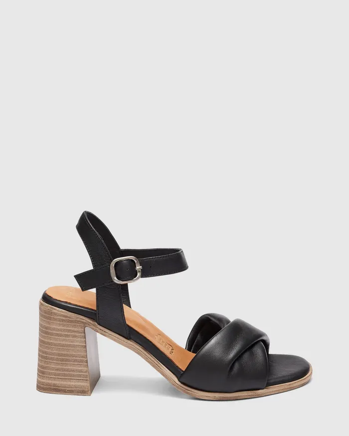 Block Heels VIRGINIA BLACK Heeled Sandals 8211 NOVO Shoes Women