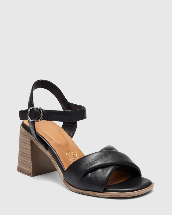 Block Heels VIRGINIA BLACK Heeled Sandals 8211 NOVO Shoes Women
