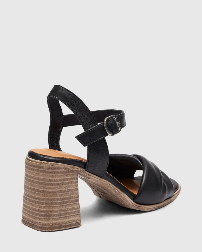 Block Heels VIRGINIA BLACK Heeled Sandals 8211 NOVO Shoes Women