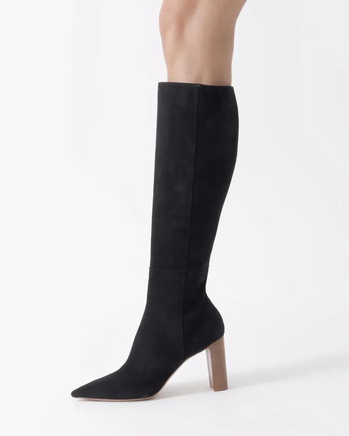 Boots Women Alexandre Birman Elisa Black Knee High Boot 8211 Luxury Leather Boots Black
