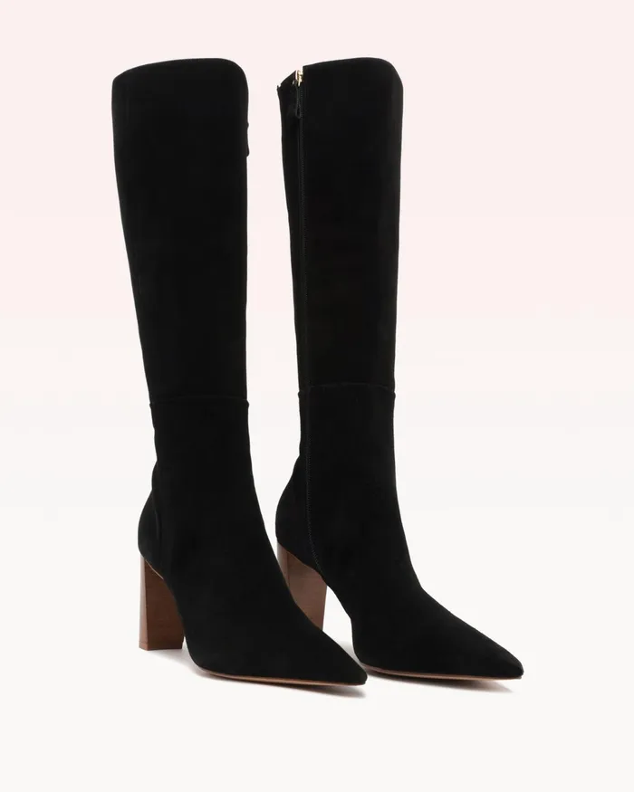 Boots Women Alexandre Birman Elisa Black Knee High Boot 8211 Luxury Leather Boots Black