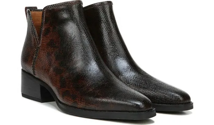 Boots Women Franco Sarto Sarto Asti Ankle Boot Espresso Snake Print Leather