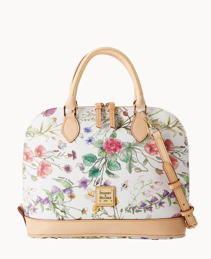 Botanical Collection Zip Zip Satchel White Woman Dooney and Bourke Satchels