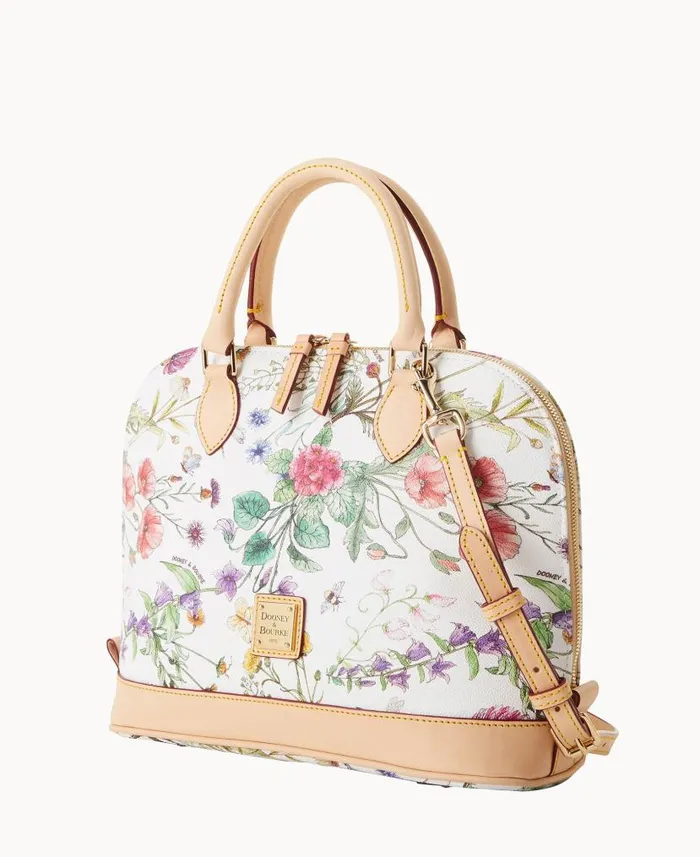 Botanical Collection Zip Zip Satchel White Woman Dooney and Bourke Satchels Botanical Collection Zip Zip Satchel White Woman Dooney and Bourke Satchels