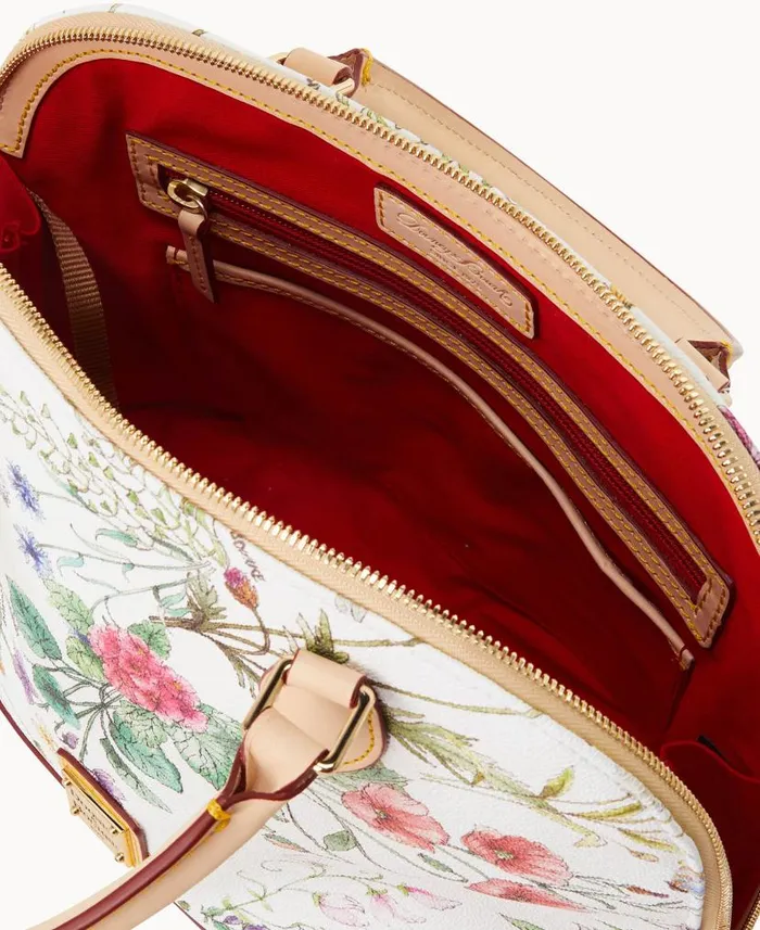 Botanical Collection Zip Zip Satchel White Woman Dooney and Bourke Satchels Botanical Collection Zip Zip Satchel White Woman Dooney and Bourke Satchels