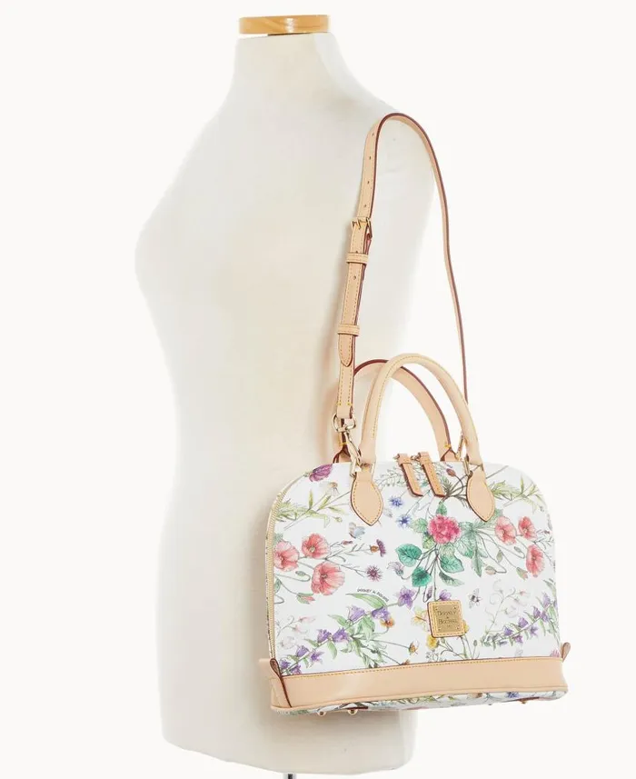 Botanical Collection Zip Zip Satchel White Woman Dooney and Bourke Satchels Botanical Collection Zip Zip Satchel White Woman Dooney and Bourke Satchels