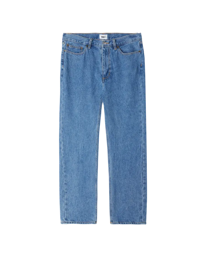 BOTTOMS Men OBEY Clothing BENDER DENIM Light Indigo