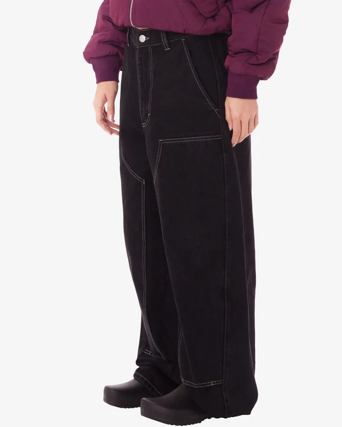 BOTTOMS Women LEAH II BAGGY DENIM Faded Black OBEY Clothing