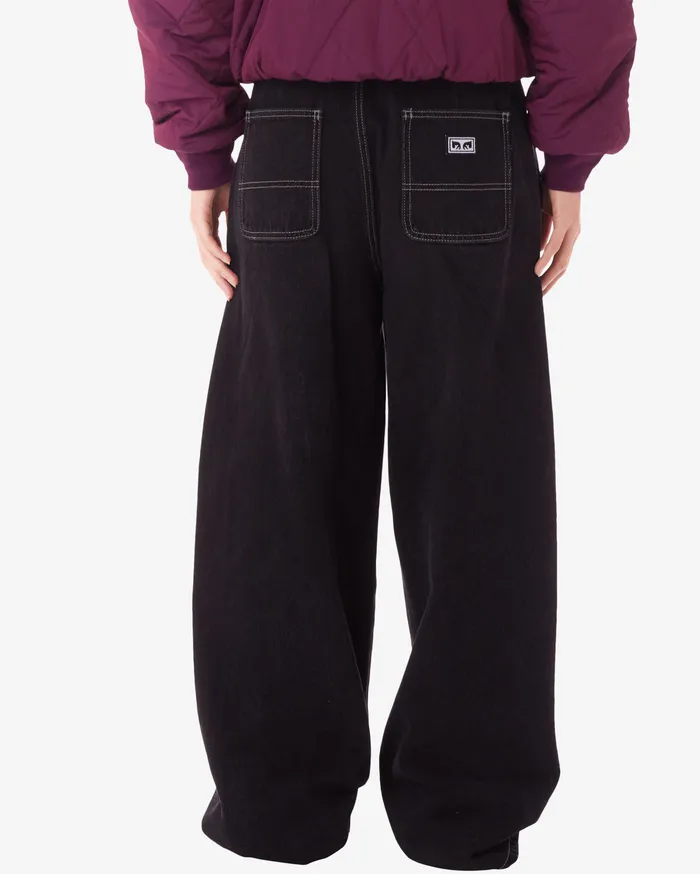 BOTTOMS Women LEAH II BAGGY DENIM Faded Black OBEY Clothing