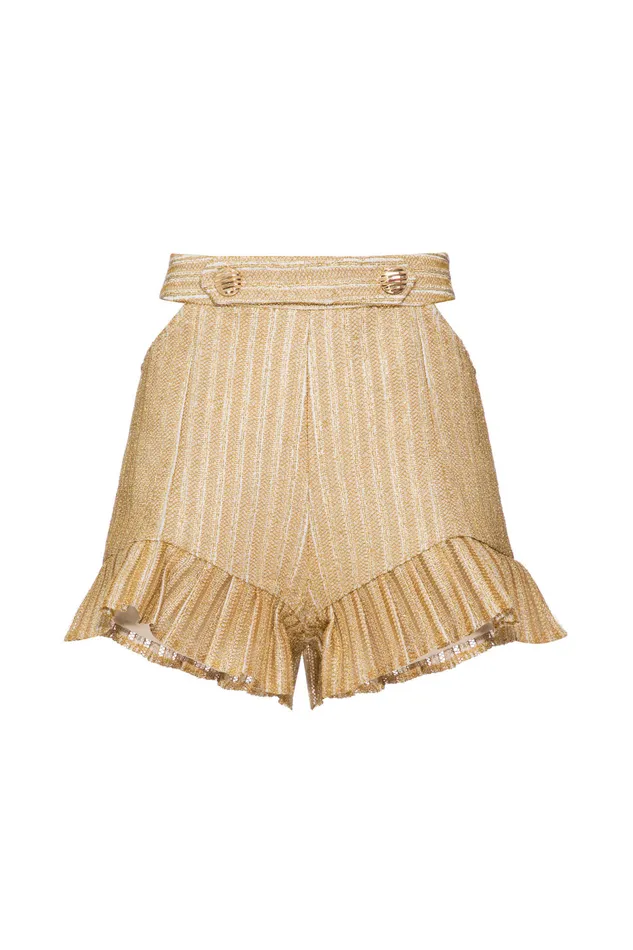 Bottoms Women PatBO Metallic Stripe Cutout Shorts FINAL SALE