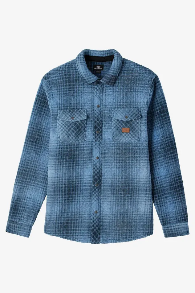 BOY039S GLACIER PLAID HIGH PILE SUPERFLEECE SHIRT Blue Shadow Kids O039NEILL Boy039S Clothing BOY039S GLACIER PLAID HIGH PILE SUPERFLEECE SHIRT Blue Shadow Kids O039NEILL Boy039S Clothing