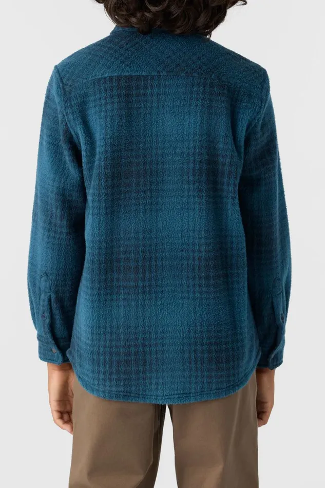 BOY039S GLACIER PLAID HIGH PILE SUPERFLEECE SHIRT Blue Shadow Kids O039NEILL Boy039S Clothing