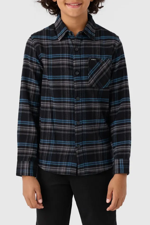 BOY039S REDMOND PLAID LONG SLEEVE SHIRT Black Kids O039NEILL Boy039S Clothing