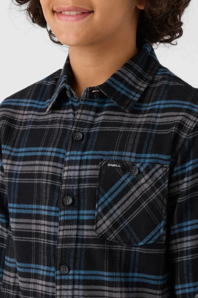 BOY039S REDMOND PLAID LONG SLEEVE SHIRT Black Kids O039NEILL Boy039S Clothing