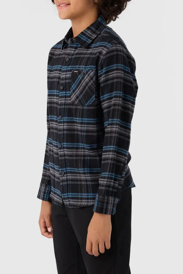 BOY039S REDMOND PLAID LONG SLEEVE SHIRT Black Kids O039NEILL Boy039S Clothing