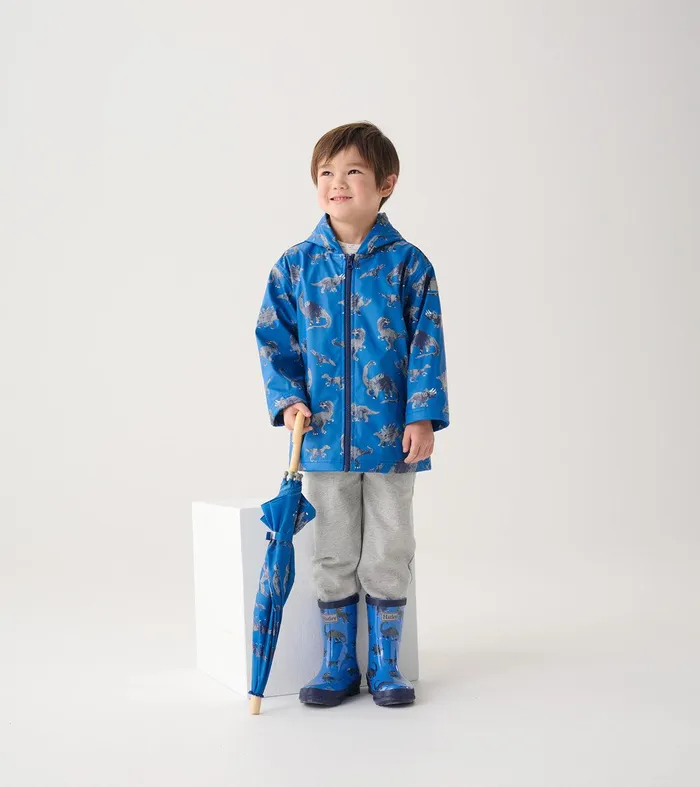 Boys Dinosaur ZipUp Rain Jacket Hatley