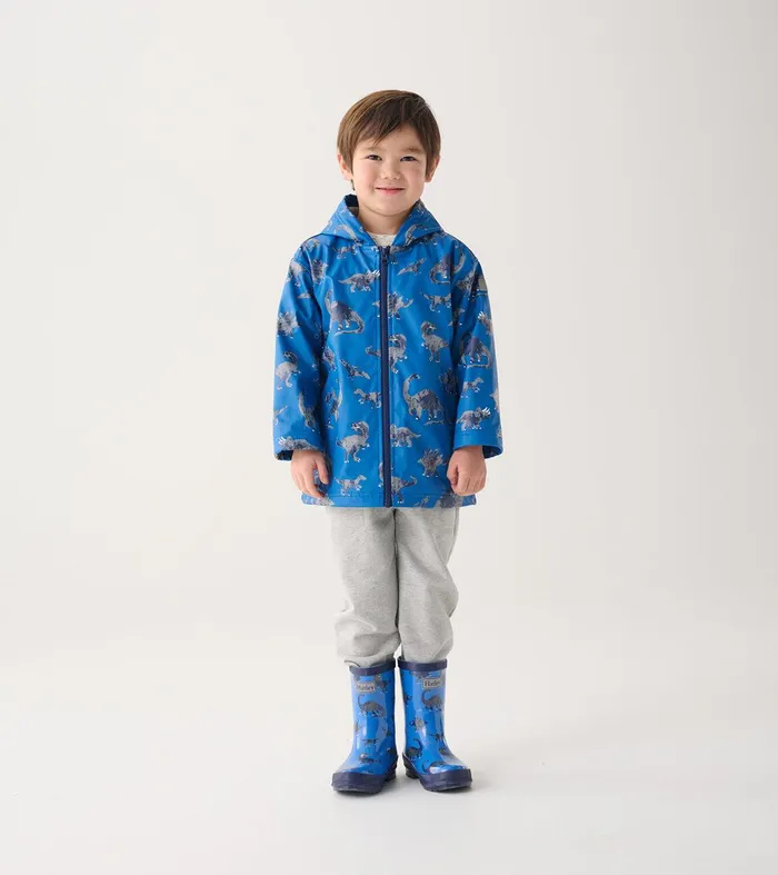 Boys Dinosaur ZipUp Rain Jacket Hatley