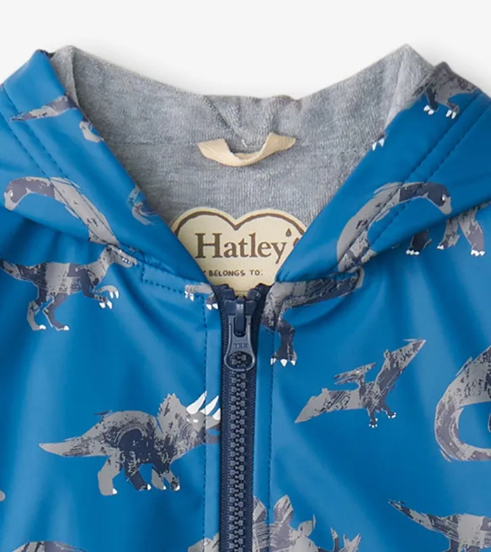 Boys Dinosaur ZipUp Rain Jacket Hatley