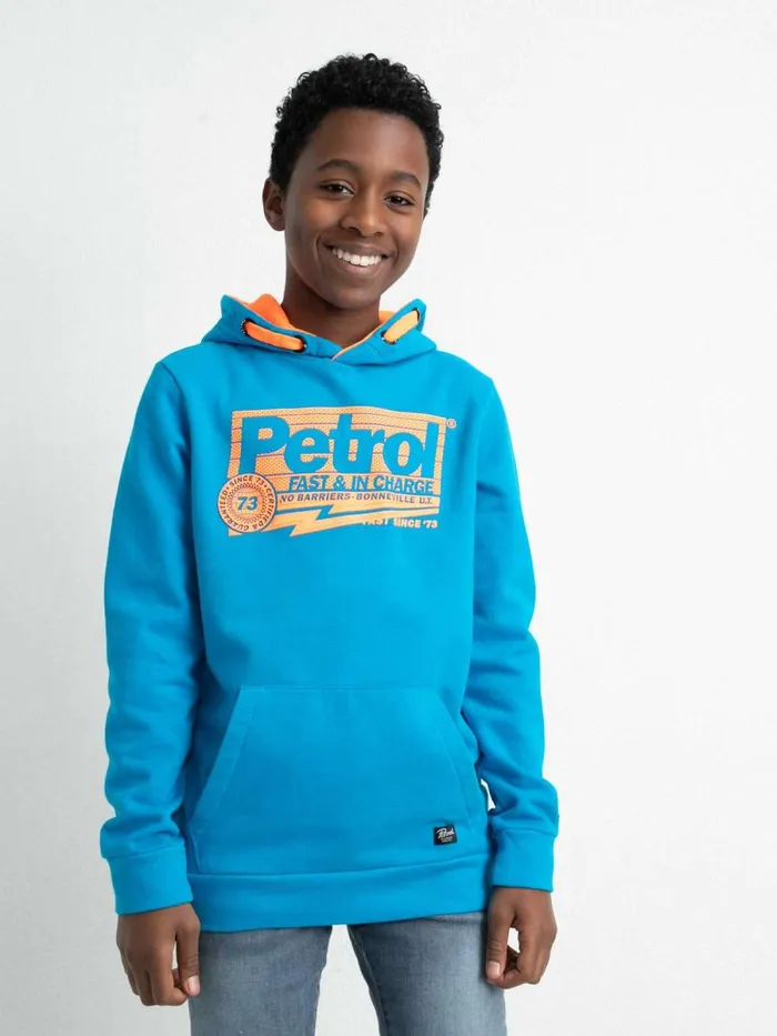 Boys Knits and Sweats Petrol Industries Hoodie With Logo Artwork Bluebird