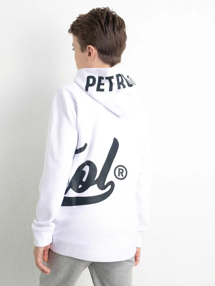 Boys Knits and Sweats Petrol Industries Hoodie With Logo Artwork Bright White