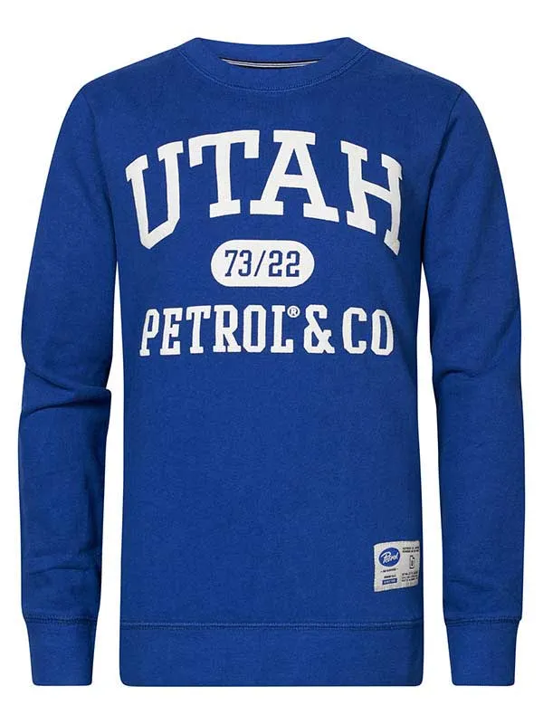 Boys Knits and Sweats Petrol Industries Pullover With Logo Artwork Imperial Blue