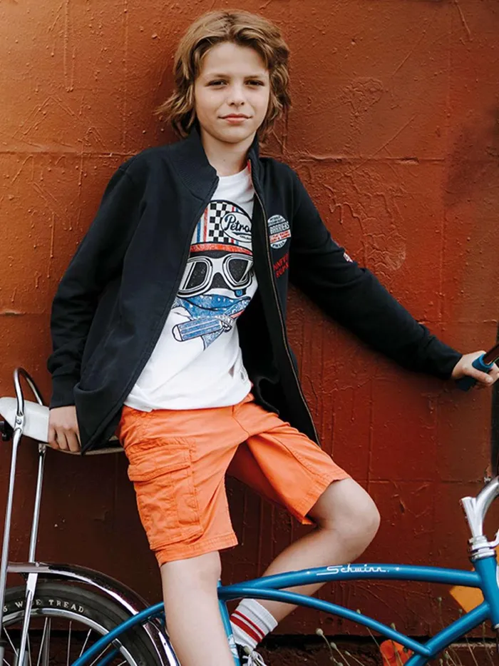 Boys Knits and Sweats Petrol Industries Sporty Cardigan Midnight Navy
