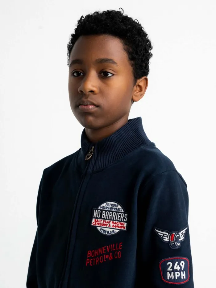 Boys Knits and Sweats Petrol Industries Sporty Cardigan Midnight Navy