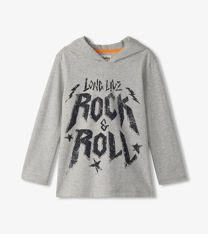 Boys Rock and Roll Long Sleeve Hoodie Tee Hatley