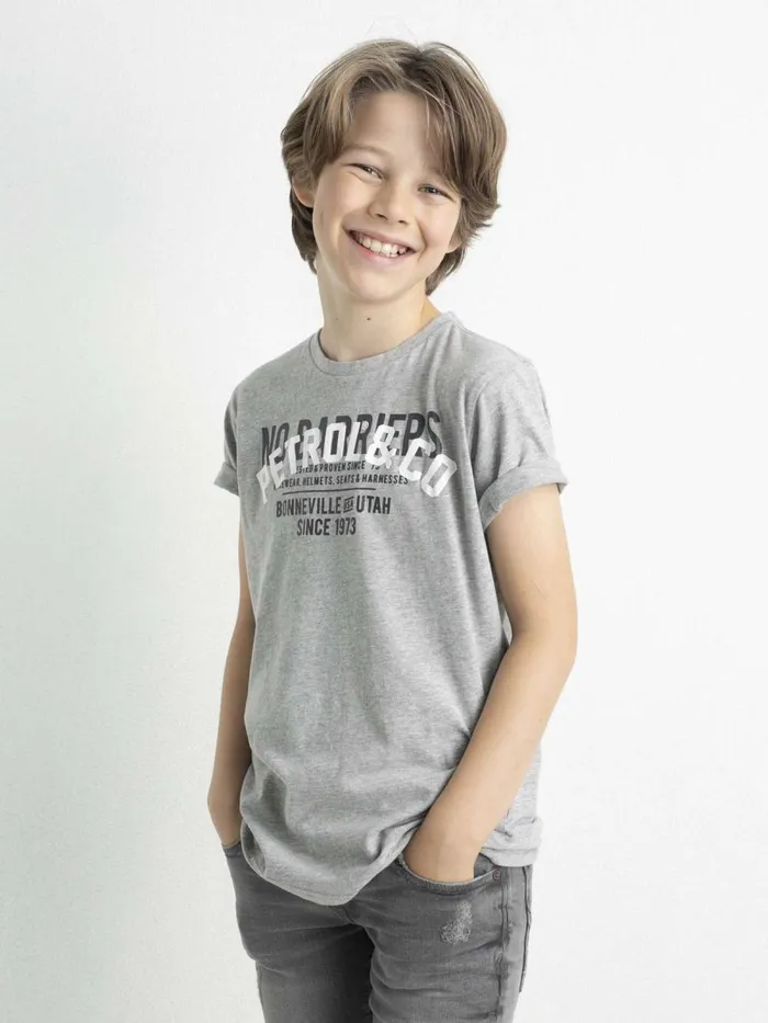 Boys TShirts Petrol Industries Artwork TShirt Light Grey Melee