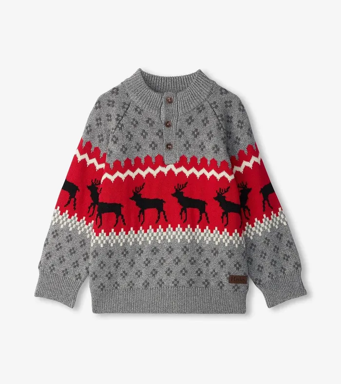 Boys Winter Elks Mockneck Sweater Hatley