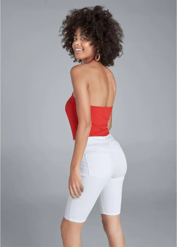 BUM LIFTER BERMUDA SHORTS White Denim Women VENUS Shorts