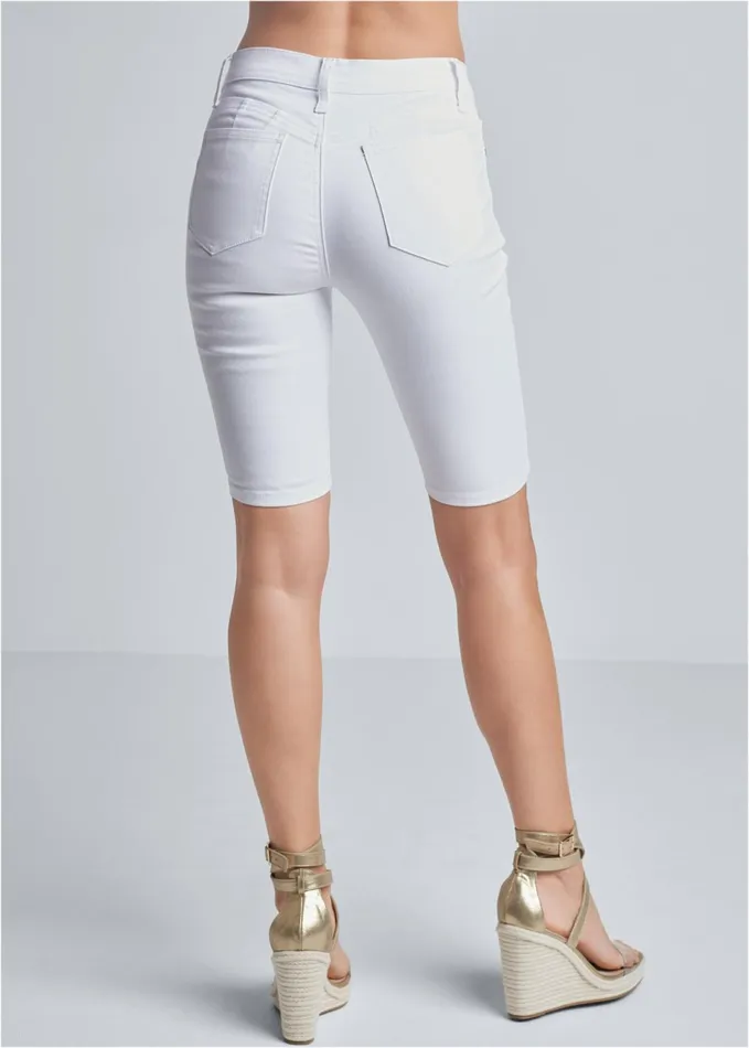 BUM LIFTER BERMUDA SHORTS White Denim Women VENUS Shorts