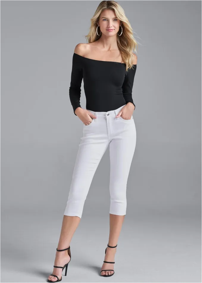 BUM LIFTER CAPRI JEANS White Women VENUS Cropped and Capri Jeans