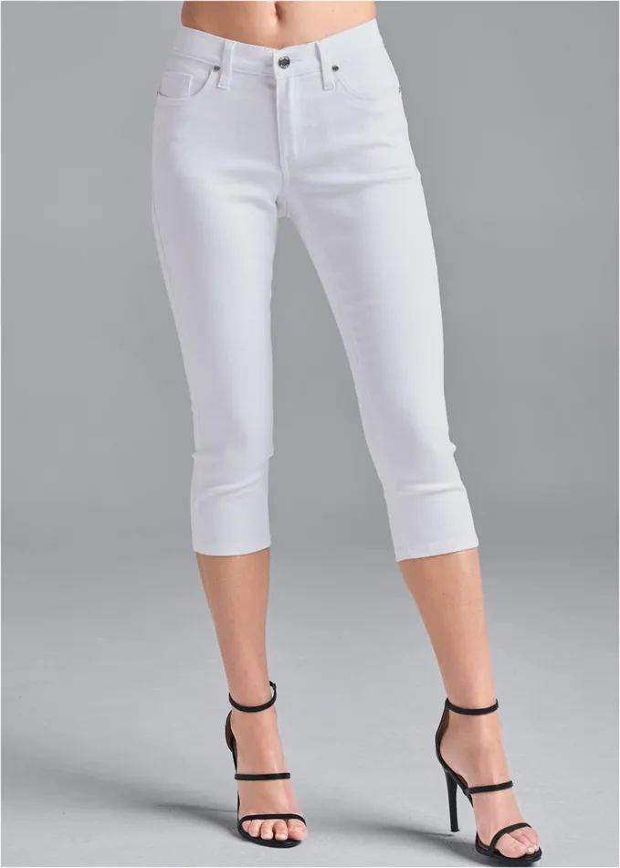 BUM LIFTER CAPRI JEANS White Women VENUS Cropped and Capri Jeans