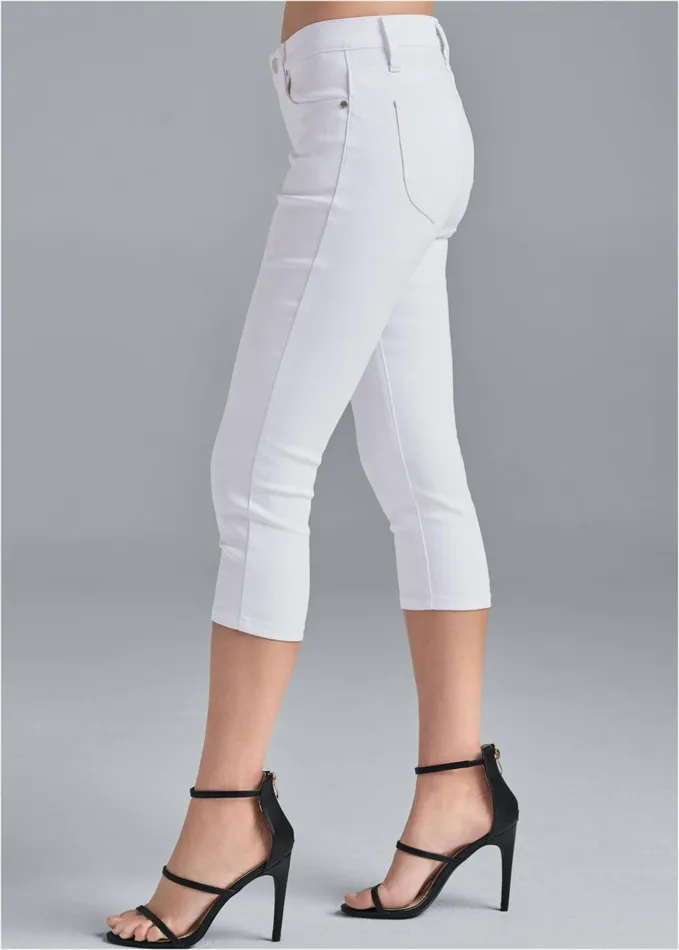 BUM LIFTER CAPRI JEANS White Women VENUS Cropped and Capri Jeans