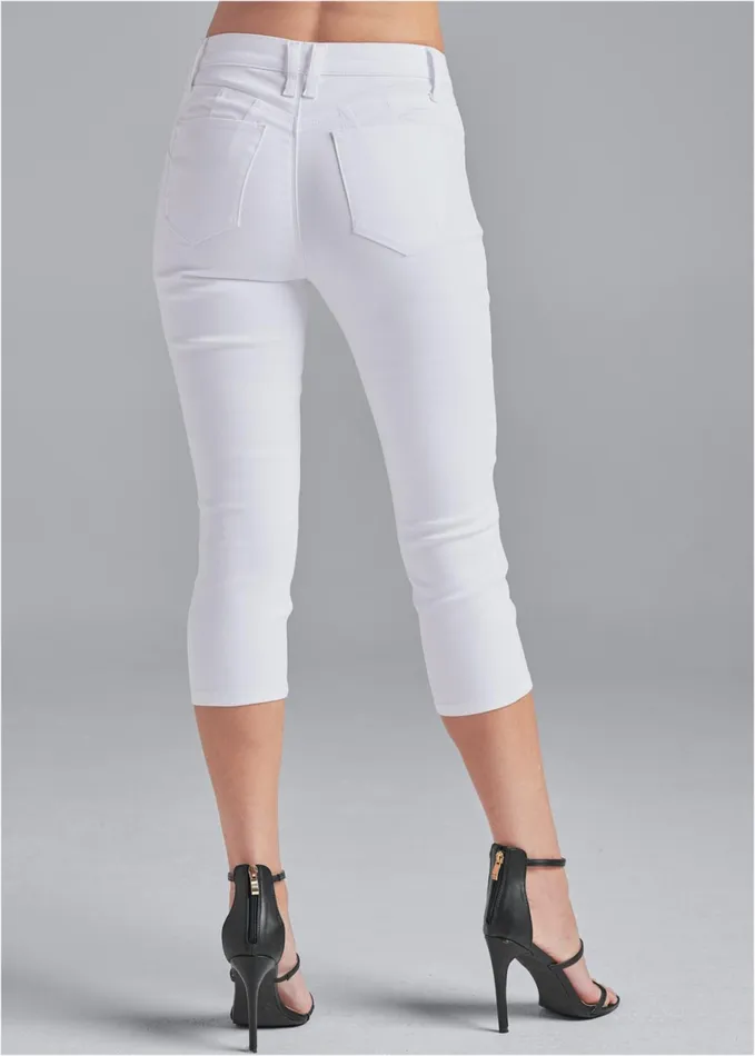 BUM LIFTER CAPRI JEANS White Women VENUS Cropped and Capri Jeans
