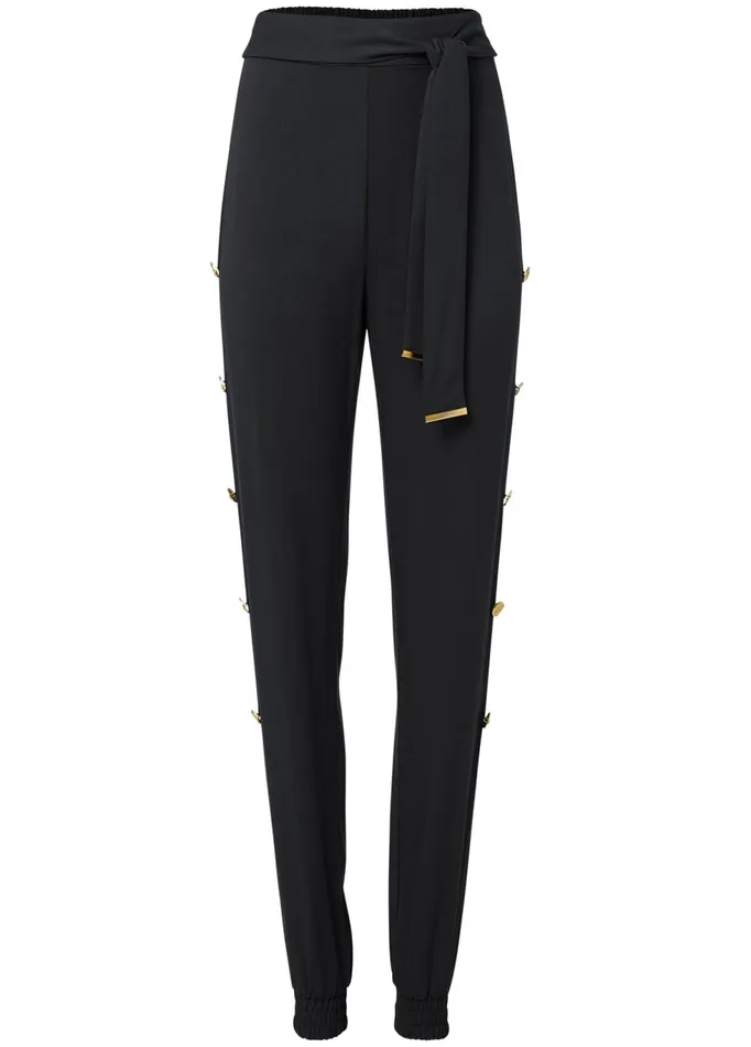 BUTTON DETAIL JOGGER PANTS Black Women VENUS Casual BUTTON DETAIL JOGGER PANTS Black Women VENUS Casual