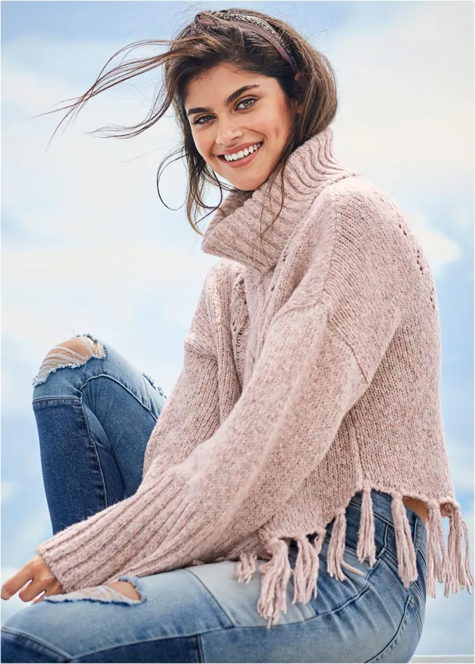 CABLE KNIT TURTLENECK Blush Women VENUS Pullover