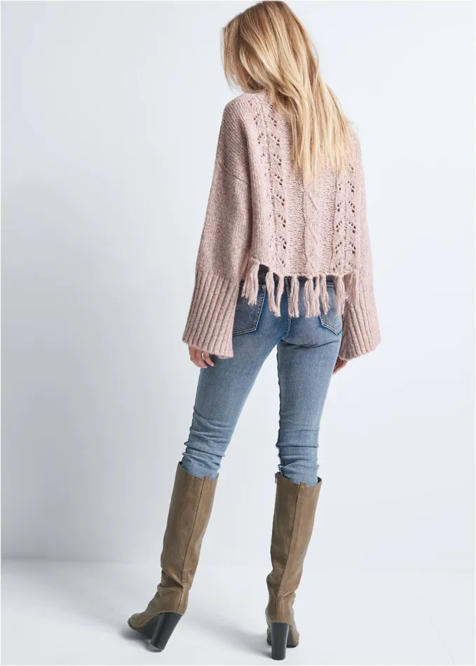 CABLE KNIT TURTLENECK Blush Women VENUS Pullover