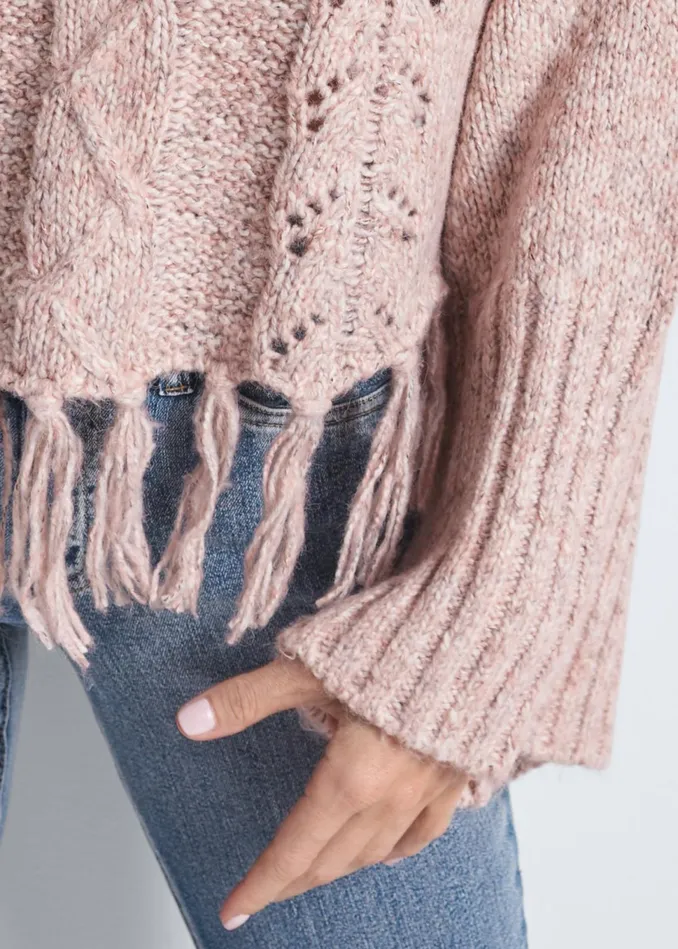 CABLE KNIT TURTLENECK Blush Women VENUS Pullover