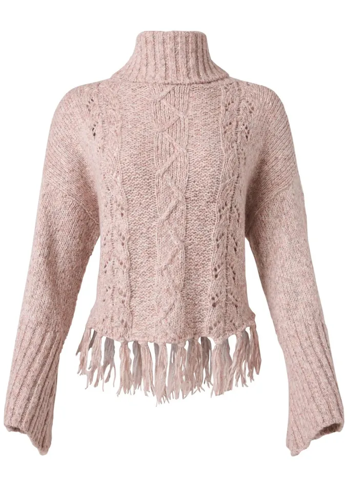 CABLE KNIT TURTLENECK Blush Women VENUS Pullover