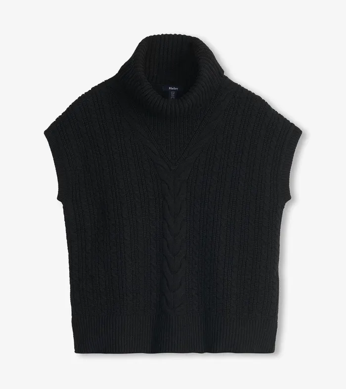 Cable Knit Vest 8211 Black Caviar Hatley